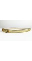 1980s "XXX" Buckle Thin Gold Leather Belt