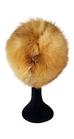 1960s Oversized Red Fox Fur Hat