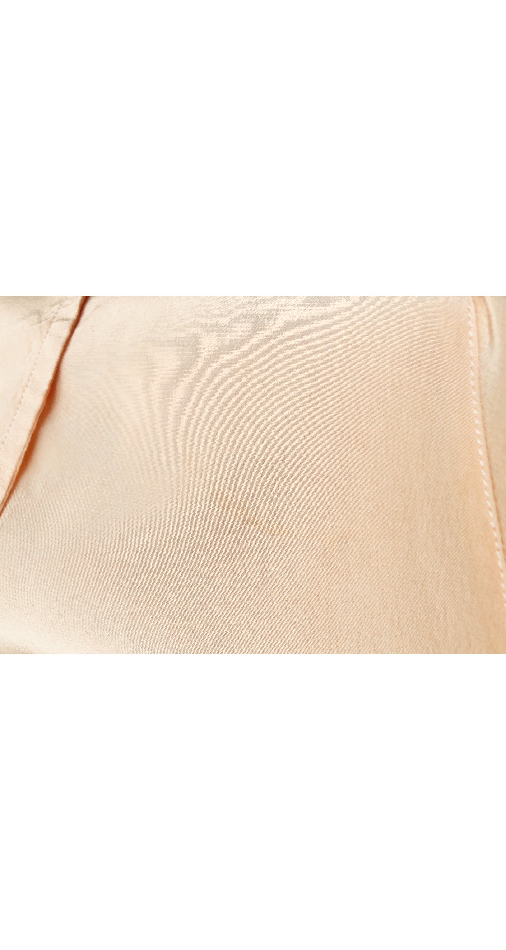 1980s Peach Silk Button-Up Collared Blouse