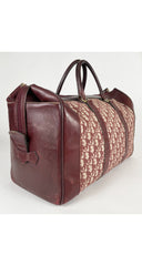 1970s Burgundy Trotter Canvas Leather Trim Travel Bag
