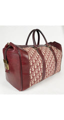 1970s Burgundy Trotter Canvas Leather Trim Travel Bag