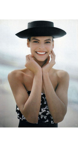1987 S/S Documented Bow Print Black & White Cotton Strapless Dress