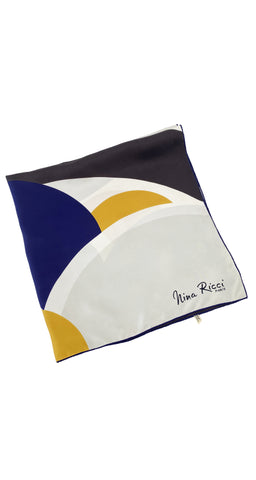 1960s Mod Geometric Print Silk Twill Scarf