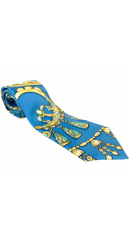 1988 "Parures des Sables" by Laurence Bourthoumieux Silk Men's Tie