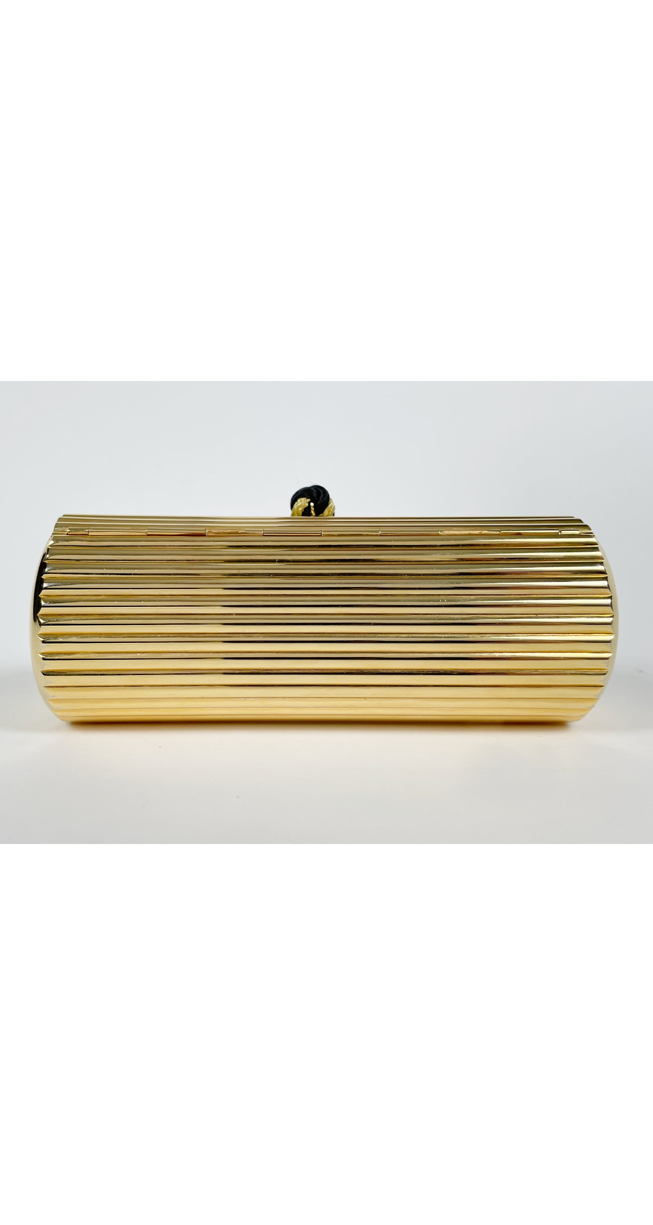 1980s Gold Metal Tassel Minaudière Evening Bag