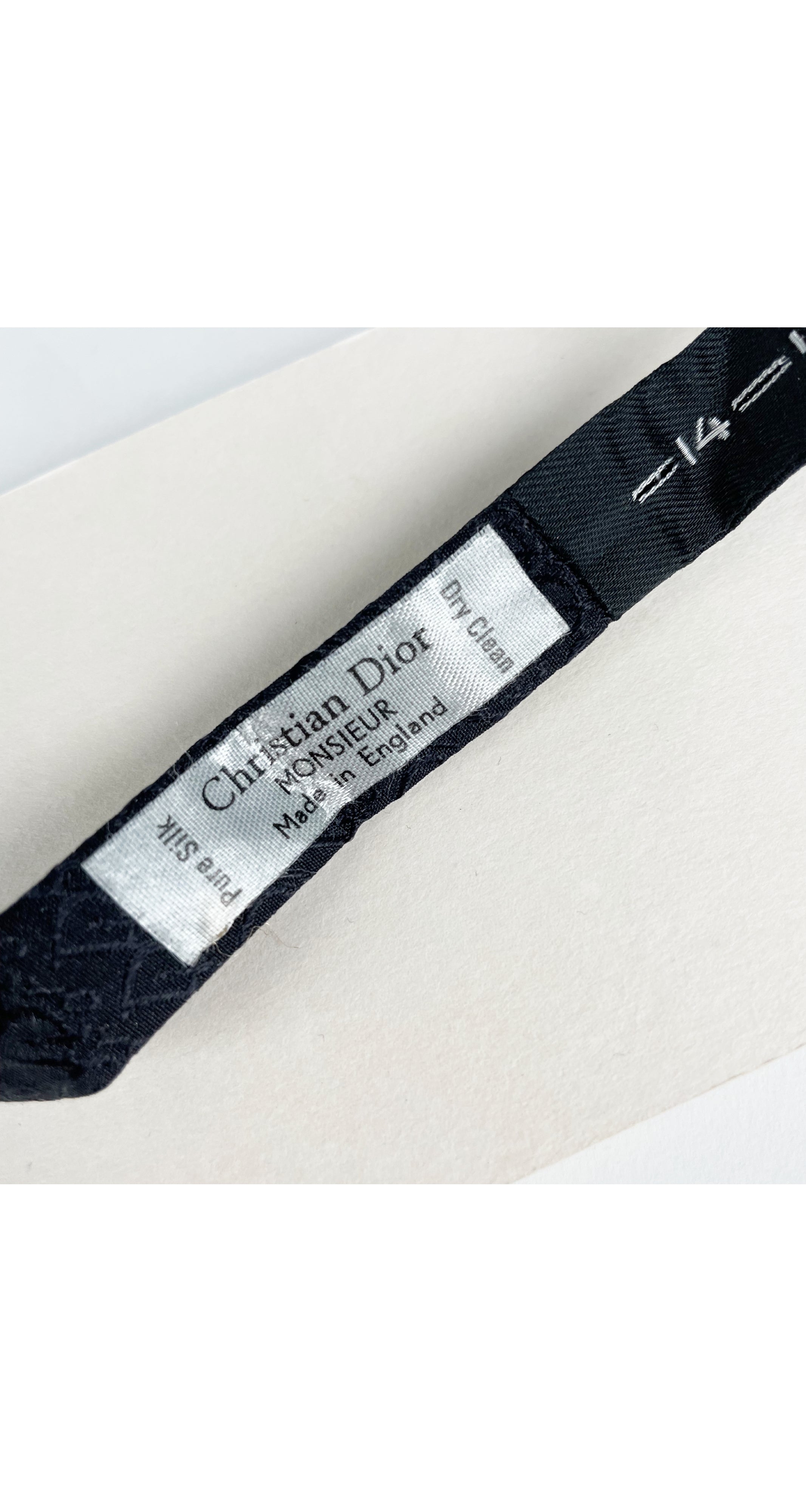 Christian Dior 1980s NIB Oblique Black Silk Men's Bow Tie – Featherstone  Vintage