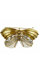 1980s Brutalist Brass Butterfly Artisan Belt Buckle
