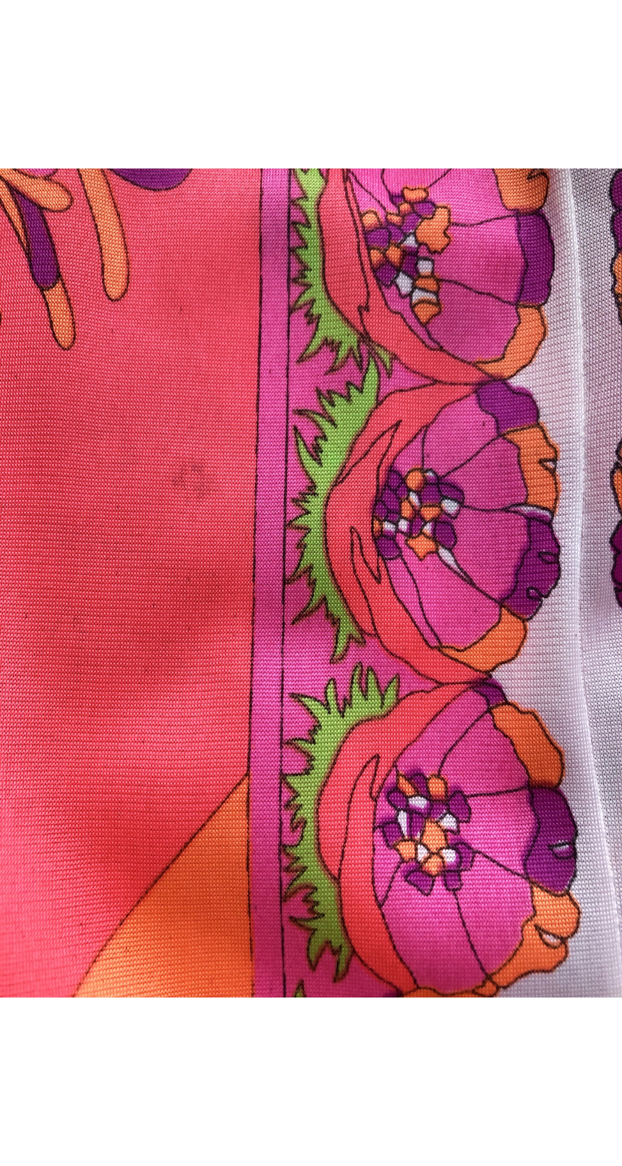 1960s Vibrant Floral Nylon Slip Skirt