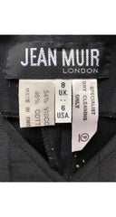 1980s Black Moiré Puff Sleeve Peplum Jacket