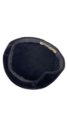 1950s Black Velvet Felt Hat