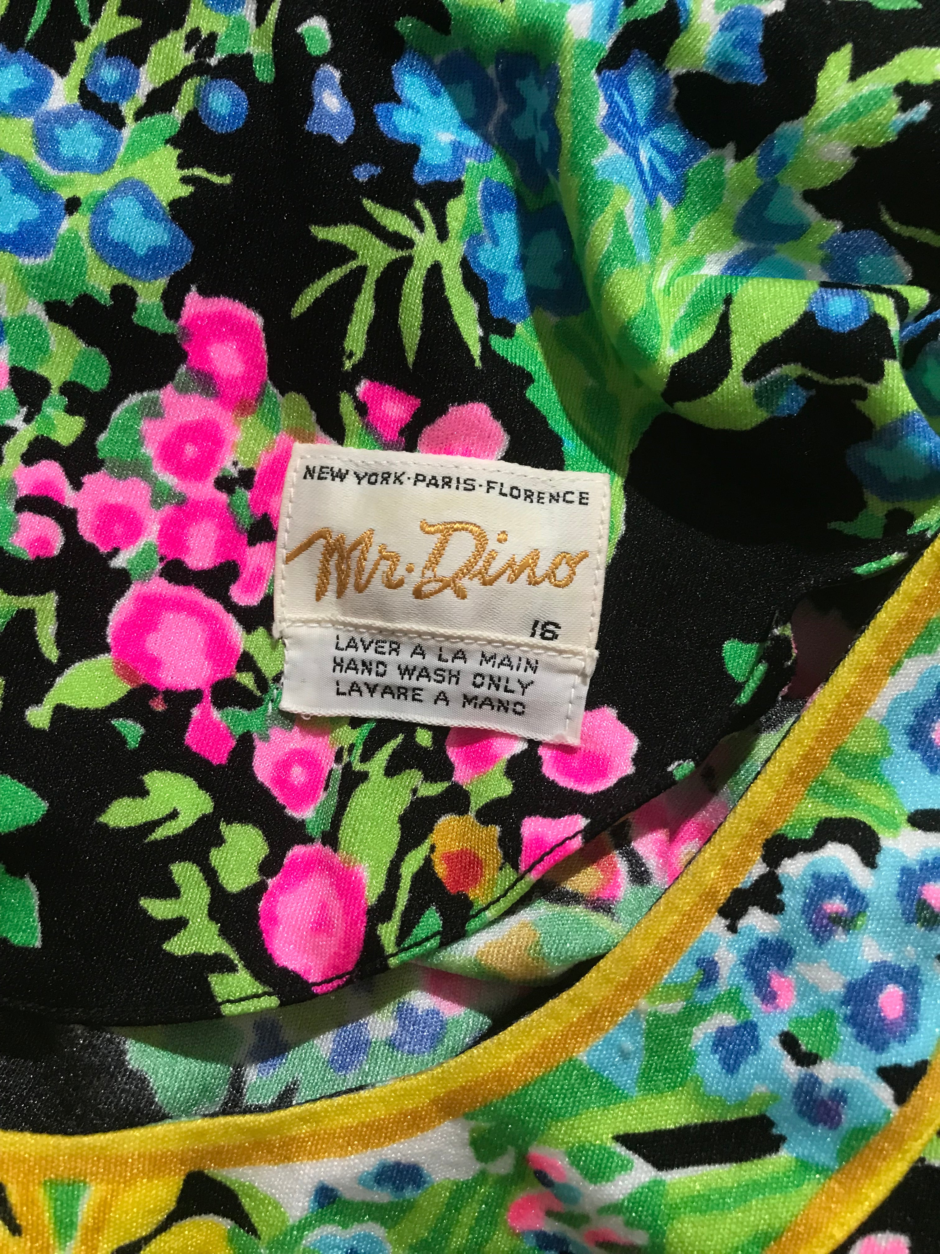 1970s Floral Jersey Top & Maxi Skirt Set
