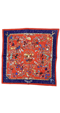 1988 "Pierres d'Orient et d'Occident" by Zoé Pauwels Silk Pocket Square