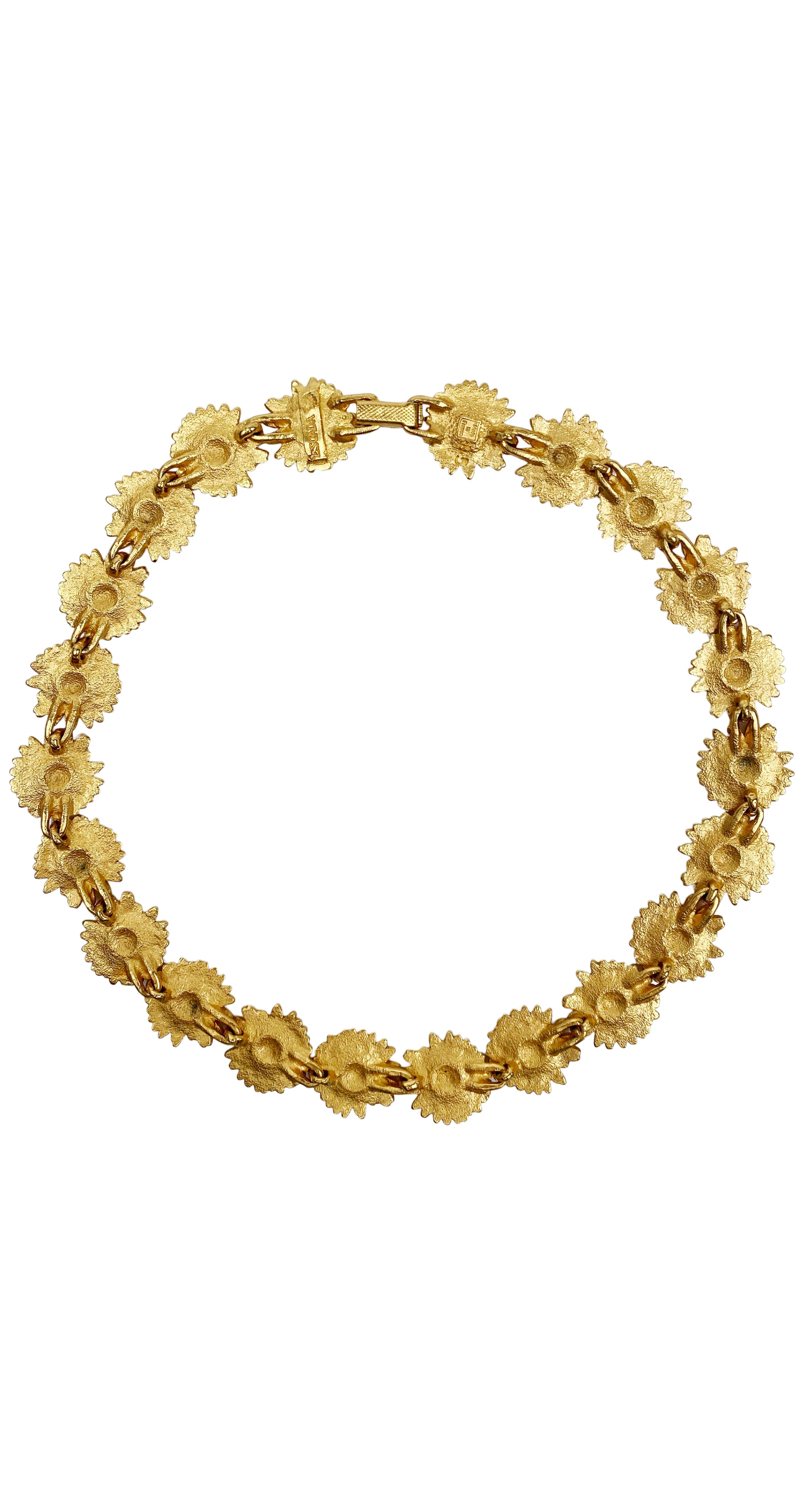 1990s Daisy Chain Gold-Tone Necklace