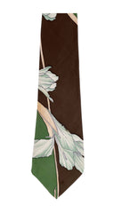 1970s Iris Floral Print Silk Men's Neck Tie