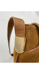 1973 "GG" Tan Suede Flap Medium Shoulder Bag