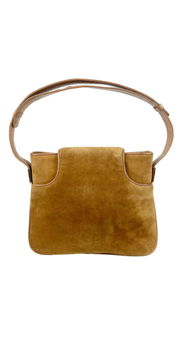 1973 "GG" Tan Suede Flap Medium Shoulder Bag