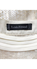 1980s Cream Sequin Silk Knit Tunic Top