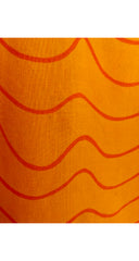 1970s Orange Cotton Wide Sleeve Tunic Top