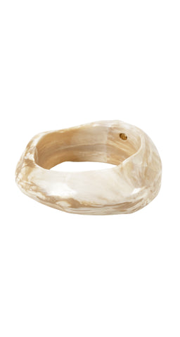 1970s Marbled Bone Resin Bangle Bracelet