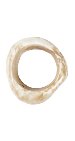 1970s Marbled Bone Resin Bangle Bracelet