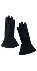 1980s Gold Anchor Chain Black Suede Gloves