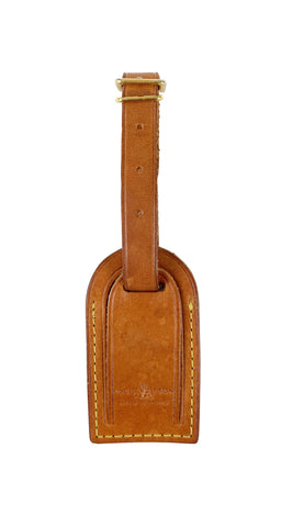 1980s Brown Leather Luggage Tag