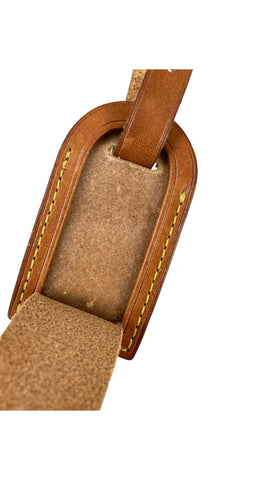1980s Brown Leather Luggage Tag