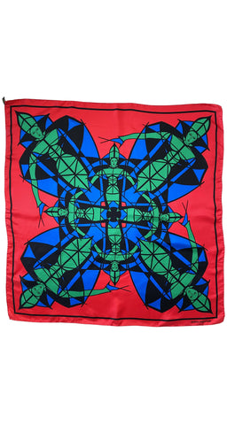 1980s High Priestess Red Silk Scarf