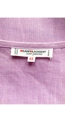1980s Mauve Linen Button Up Blouse