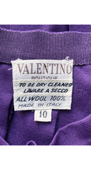 1970s Striped Purple Wool Pleated Skirt