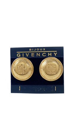 1980s NOS Logo Gold-Plated Clip-On Earrings