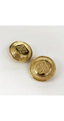 1980s NOS Logo Gold-Plated Clip-On Earrings