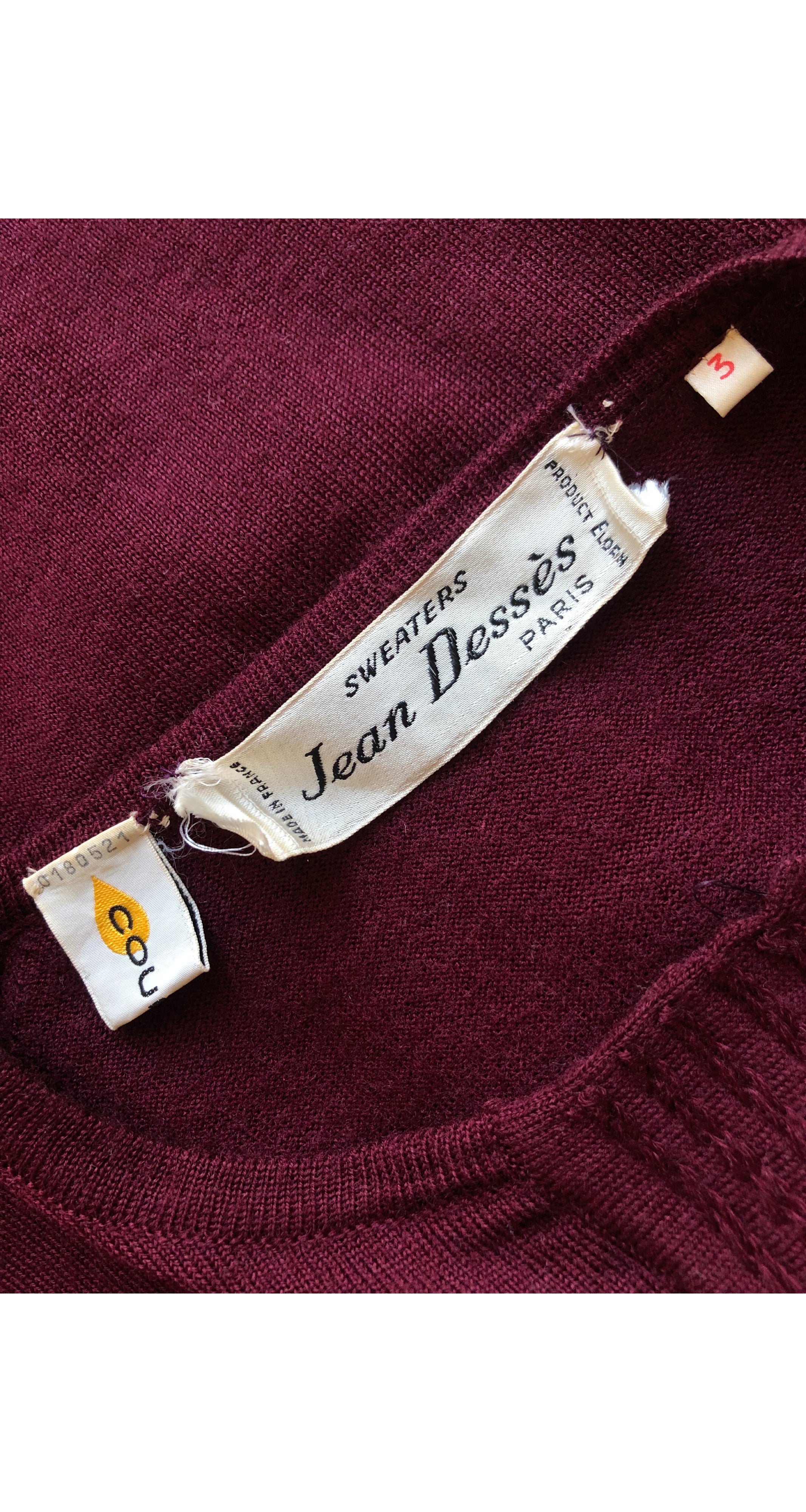 1960s Burgundy Button Up Knit Cardigan