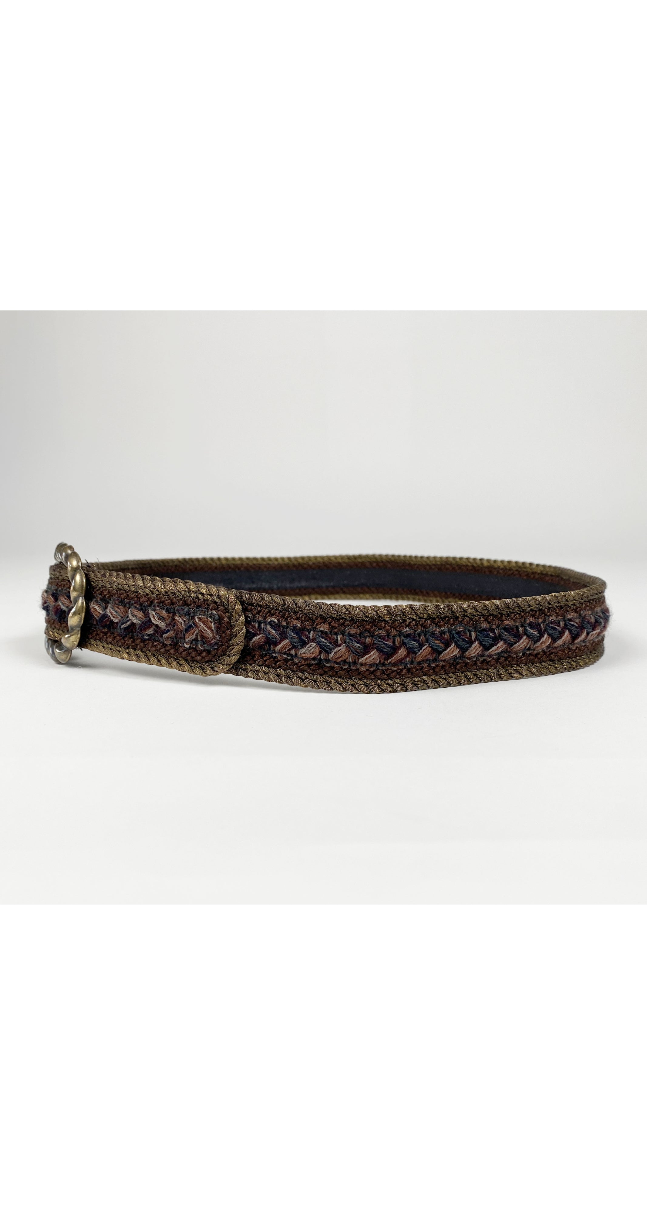 1980s Braided Yarn Gold Metallic Thread Belt