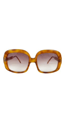 1970s Handmade Tortoise Shell Square Oversized Sunglasses