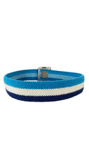 1970s Mod Logo Buckle Blue Striped Belt