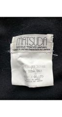 1980s Black Wool Jersey High-Waisted Skirt