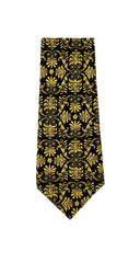 1990s Baroque Gold & Black Silk Men's Tie