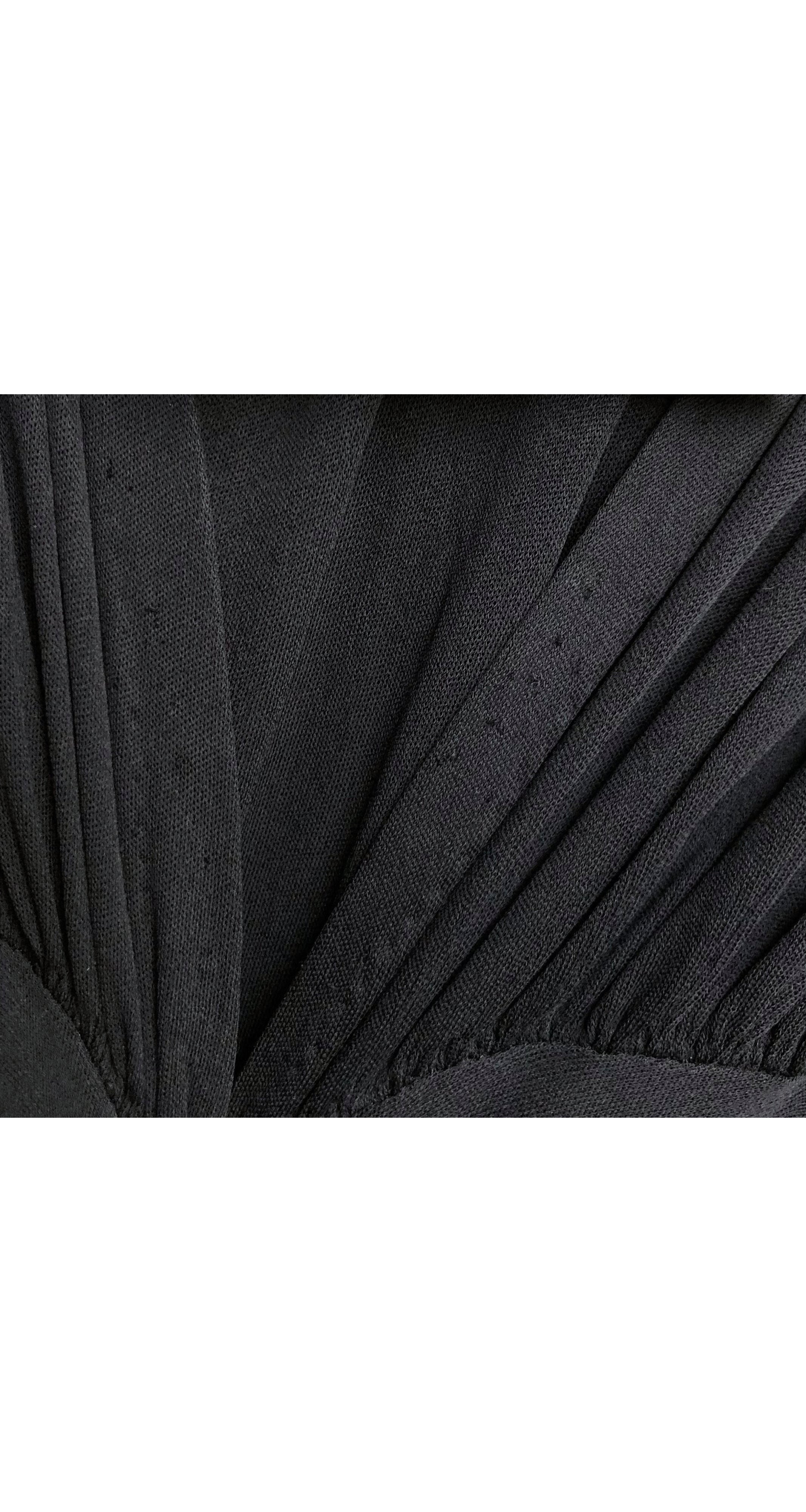 1940s Black Slinky Viscose Jersey Dress