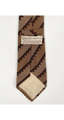 1970s Logo Rope Print Brown Silk Men's Tie