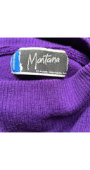 1980s Purple Wool Exaggerated Collar Pullover Sweater