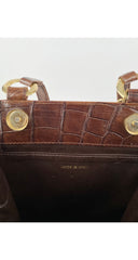 1980s Crocodile Embossed Leather Handbag