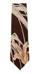 1970s Lily Brown Silk Men's Neck Tie