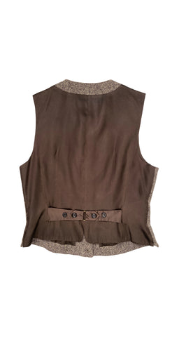 1990s Brown Tweed Wool & Cashmere Vest