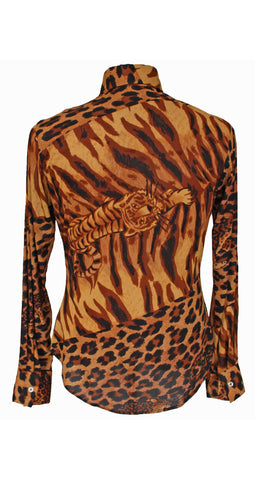 1970s Men's Leopard Print Shirt
