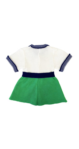 1970s NOS Girl's Collared Knit Dress 3M