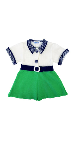 1970s NOS Girl's Collared Knit Dress 3M