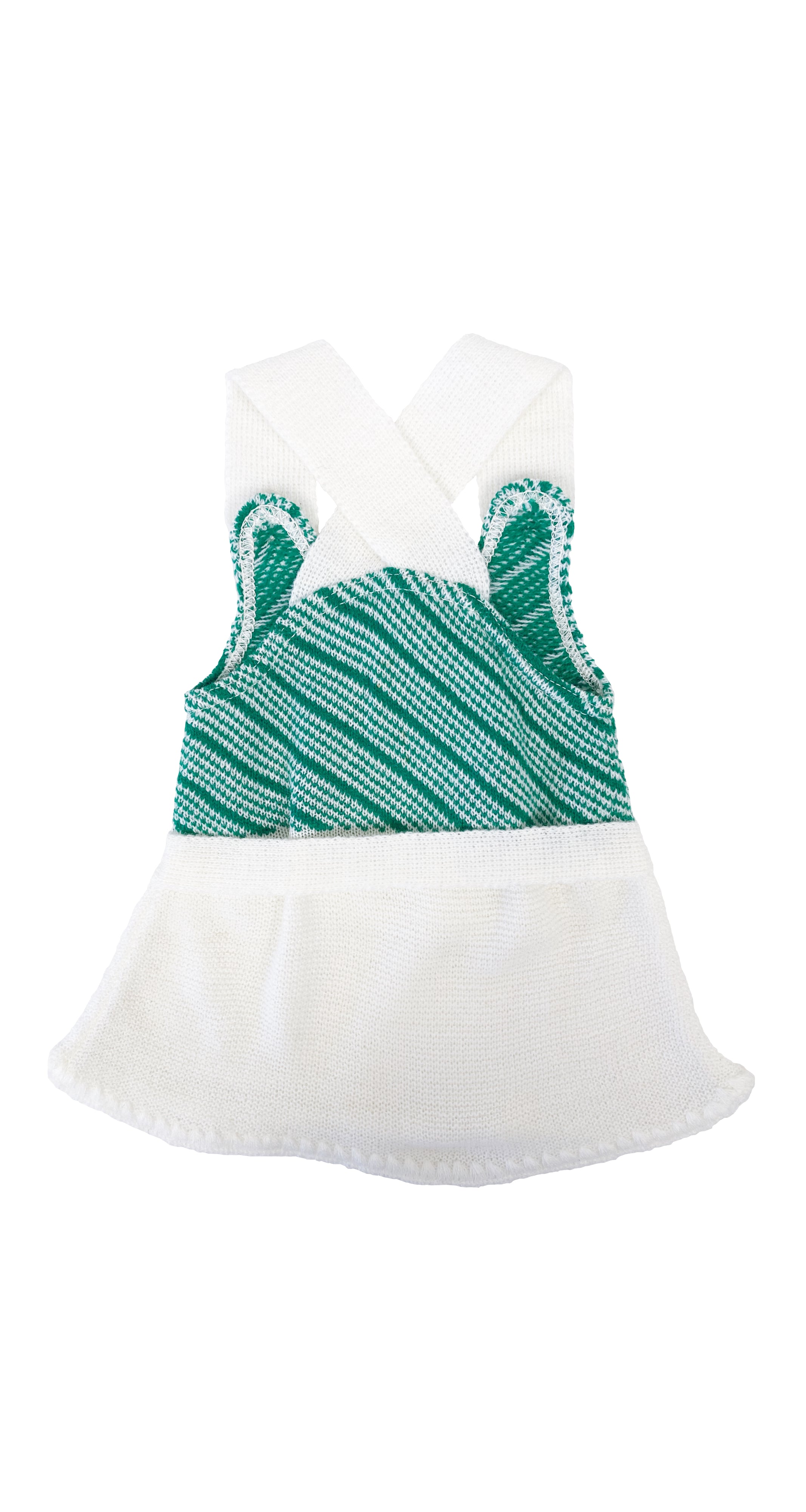 1970s NOS Girl's Green & White Knit Dress 3M