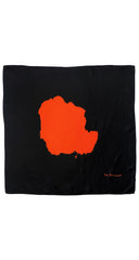 1960s Abstract Black & Orange Silk Twill Scarf