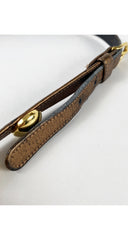 1980s Gold Studded Bronze Leather Belt